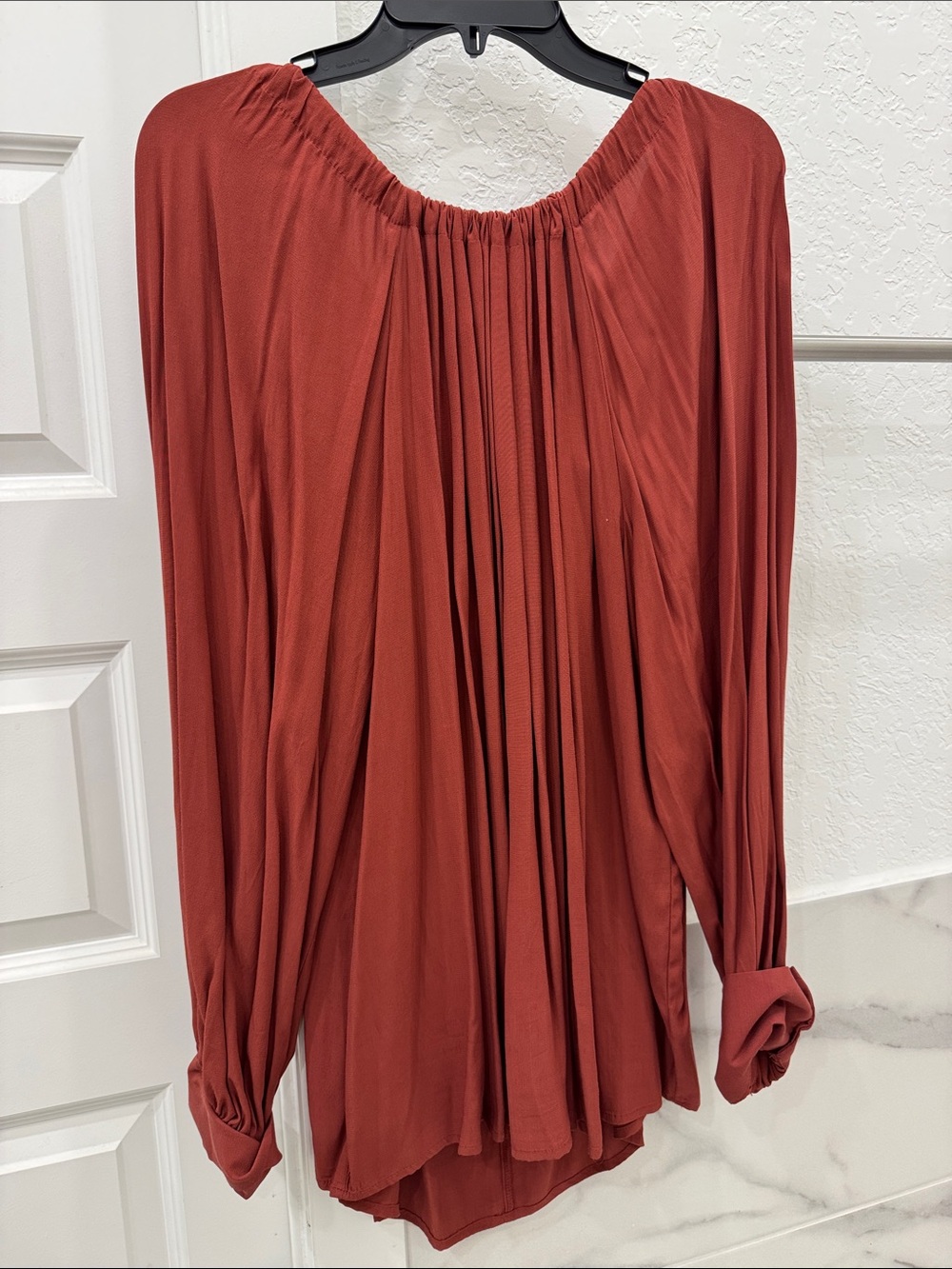 Worthington Rust Orange Peasant Blouse